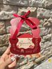 Túi quà giấy có quai thắt nơ họa tiết hoa 10 x 7.5 x 6.8 cm