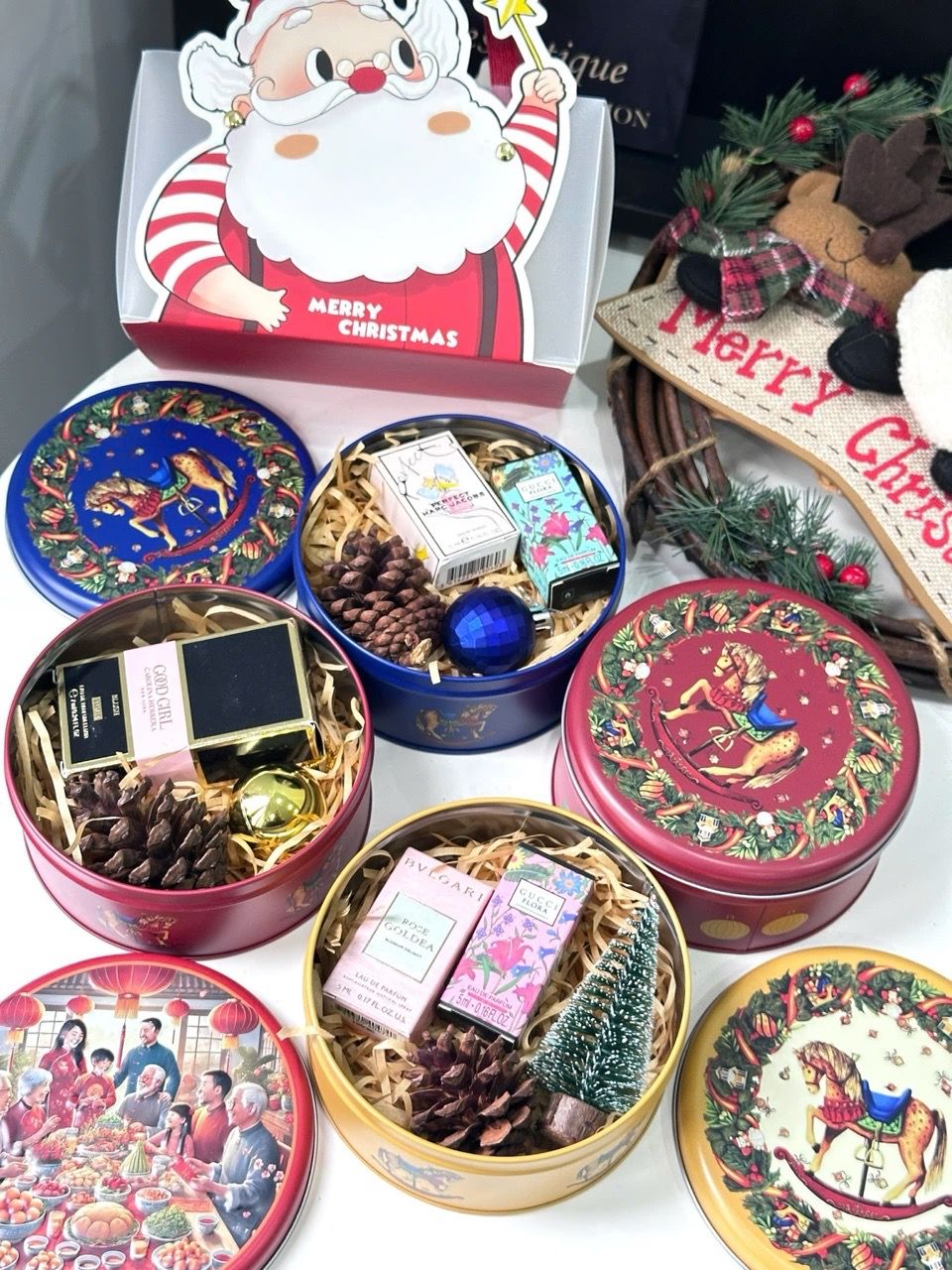 Hộp quà thiếc tròn NOEL