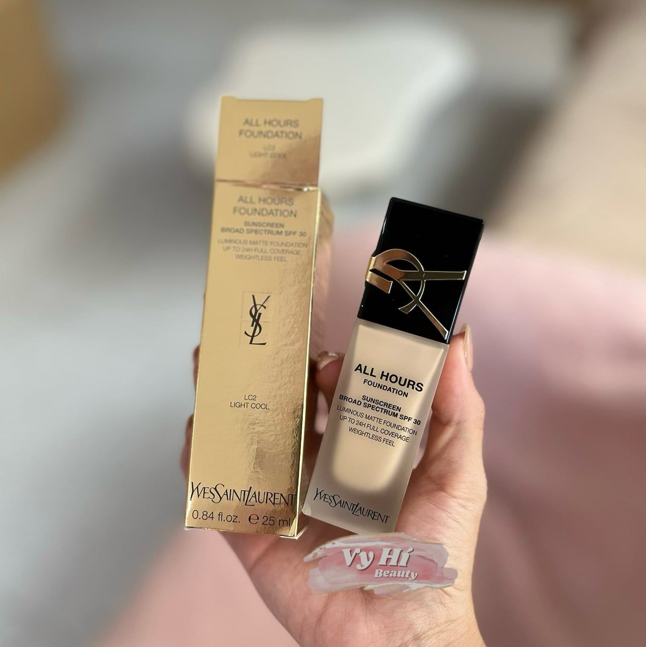 Kem nền YSL NẮP ĐEN All Hours Luminous Matte Foundation up to 24h Full Coverage Weightless Feel SPF 30 25ml