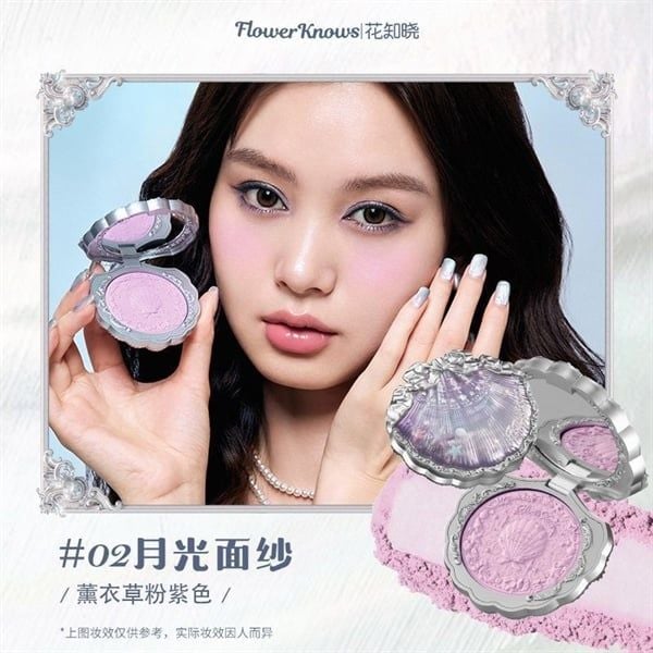 Bản nội địa SHELL'S JEWEL - Phấn má Flower Knows SÒ Silk Satin 5g