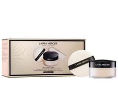 (BOX GIẤY MÓP NHẸ) Set phấn phủ Laura Mercier KÈM BÔNG PHẤN Indulgent Icons translucent loose setting powder