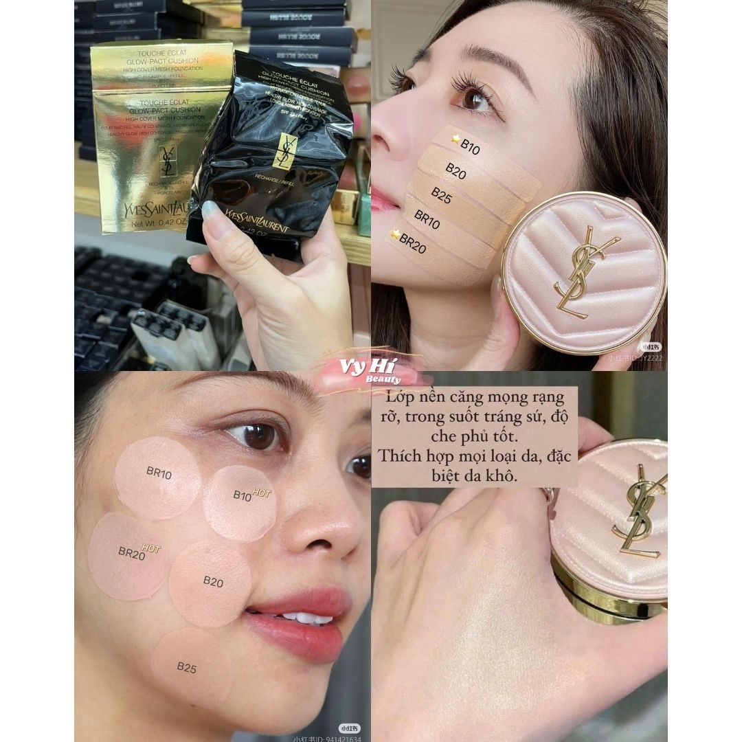 Lõi refill cushion YSL Glow-Pact vỏ hồng SPF 23/PA++ 12g