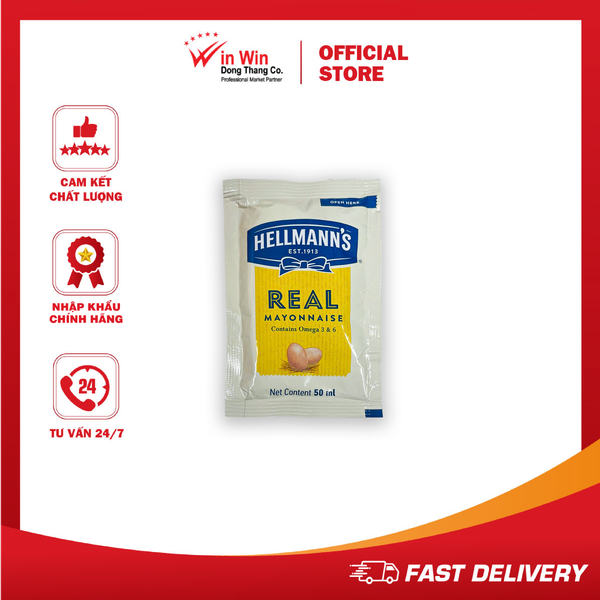Xốt Mayonnaise Vị Nguyên Bản Hellmann’s 50ml - Thương Hiệu Mỹ, SX Thái Lan | Hellmann’s Real Mayonnaise 50ml