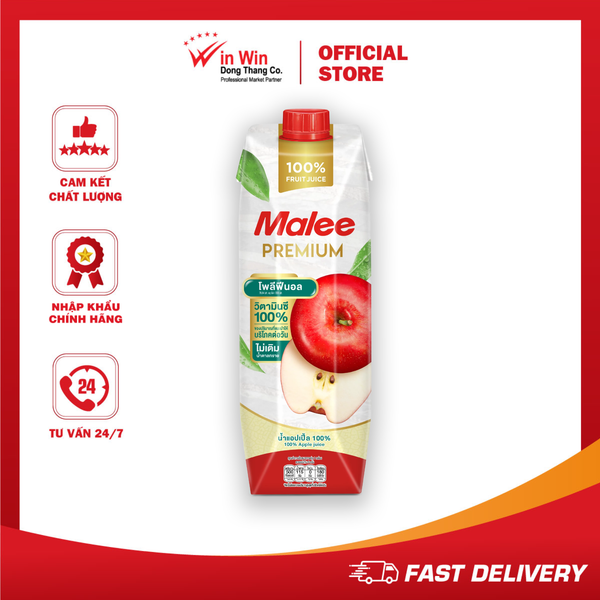 Nước Ép Táo Malee Premium 1L - Nhập Khẩu Thái Lan | Malee Premium 100% Apple Juice 1L
