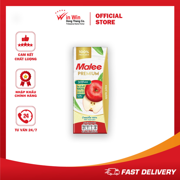 Nước Ép Táo Malee Premium 200 ml - Nhập Khẩu Thái Lan | Malee Premium 100% Apple Juice 200 ml