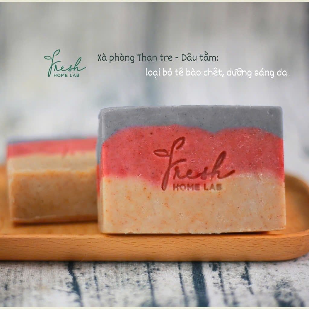  Xà phòng thiên nhiên, xà bông tắm giảm mụn lưng, sáng da, tẩy da chết, an toàn 100g Fresh Home Lab 