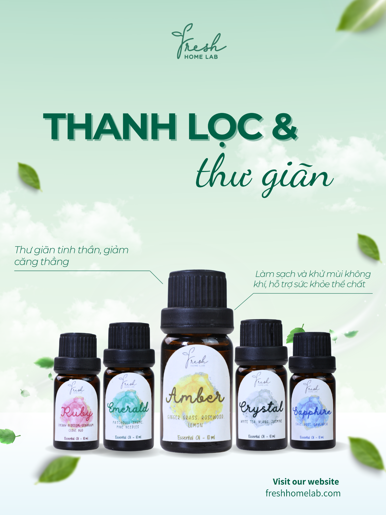  Tinh dầu thiên nhiên xông phòng Fresh Home Lab 