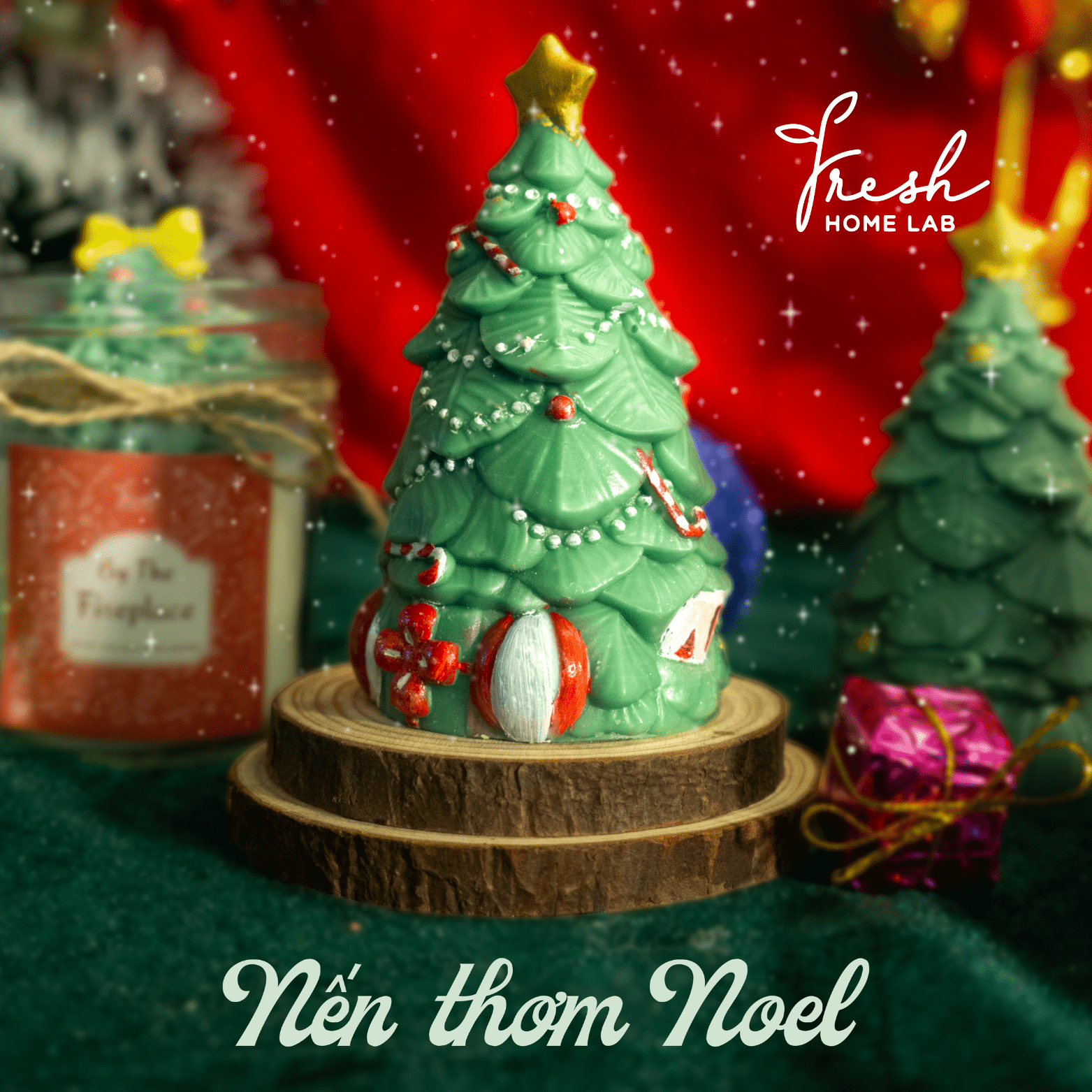 NẾN THƠM NOEL HÌNH CÂY THÔNG | Nến Giáng Sinh Trang Trí Nhà Cửa | Fresh Home Lab 