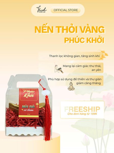  SET QUÀ TẶNG TẾT PHÚC LỘC TÀI | Bộ 3 Nến Thơm Mùi Già Thanh Tẩy Đón Lộc | Fresh Home Lab Chính Hãng 