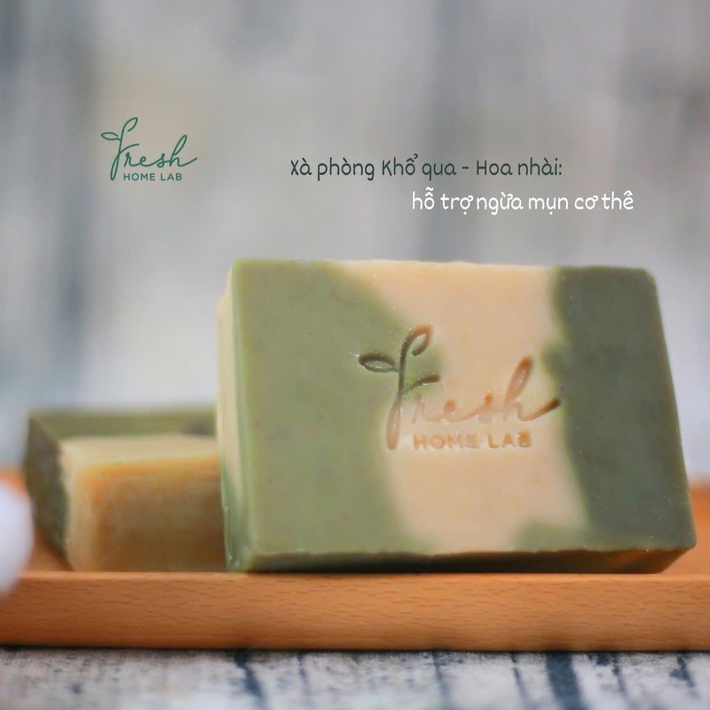  Xà phòng thiên nhiên, xà bông tắm giảm mụn lưng, sáng da, tẩy da chết, an toàn 100g Fresh Home Lab 