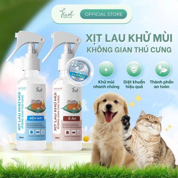  Khử Mùi Hôi Thú Cưng Xịt Lau Không Gian Đa Năng Tinh Dầu Thiên Nhiên An Toàn - Fresh Home Lab 