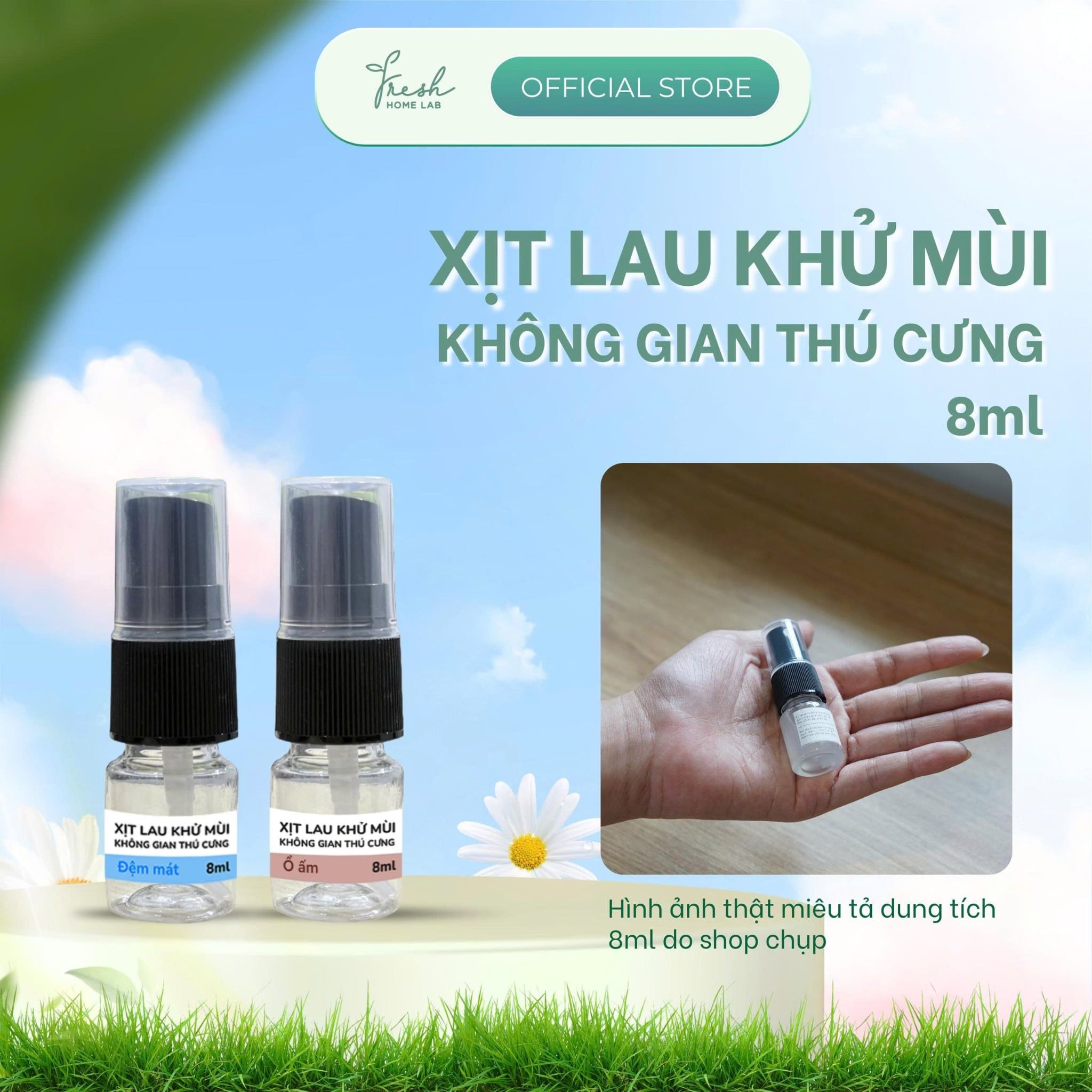  Khử Mùi Hôi Thú Cưng Xịt Lau Không Gian Đa Năng Tinh Dầu Thiên Nhiên An Toàn - Fresh Home Lab 