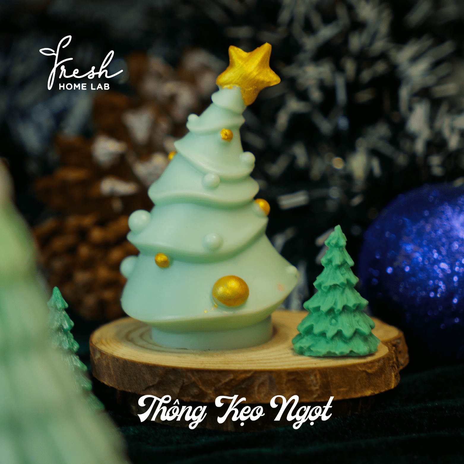  NẾN THƠM NOEL HÌNH CÂY THÔNG | Nến Giáng Sinh Trang Trí Nhà Cửa | Fresh Home Lab 