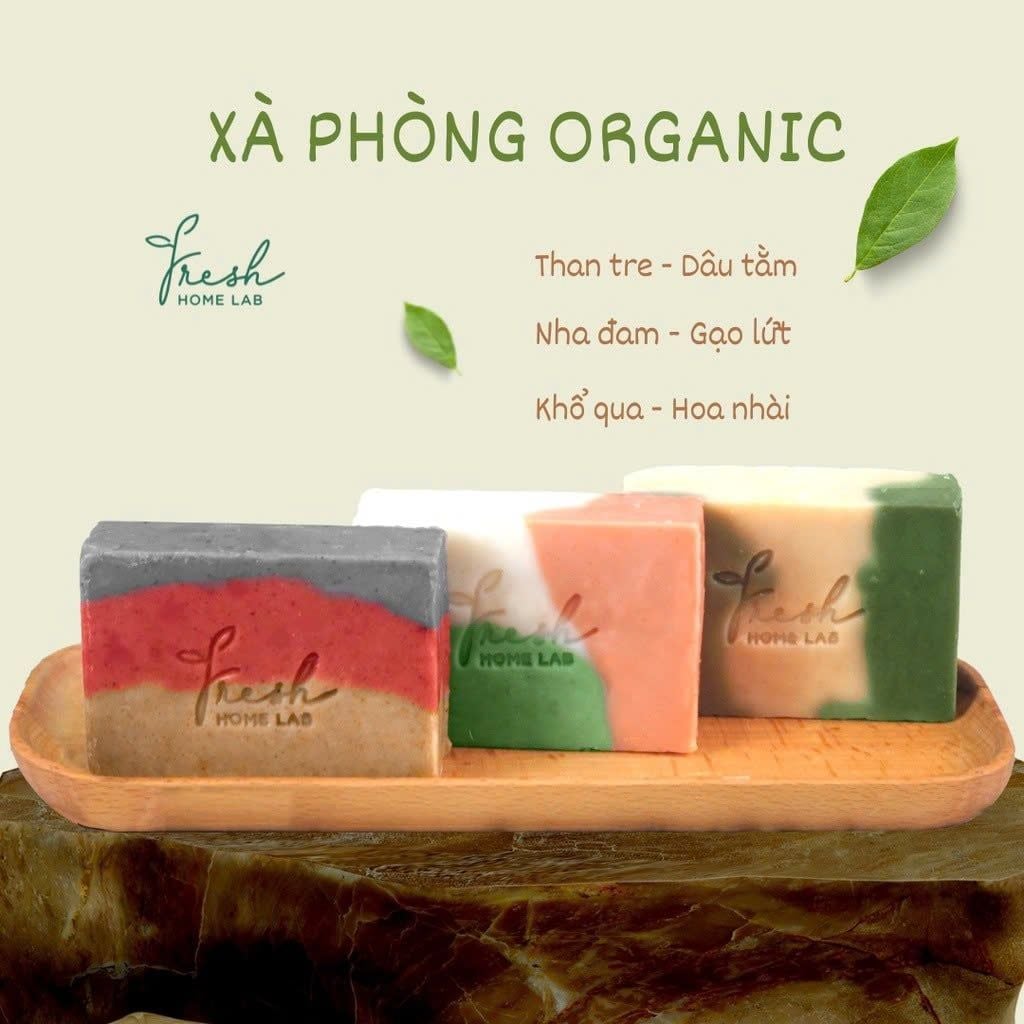  Xà phòng thiên nhiên, xà bông tắm giảm mụn lưng, sáng da, tẩy da chết, an toàn 100g Fresh Home Lab 