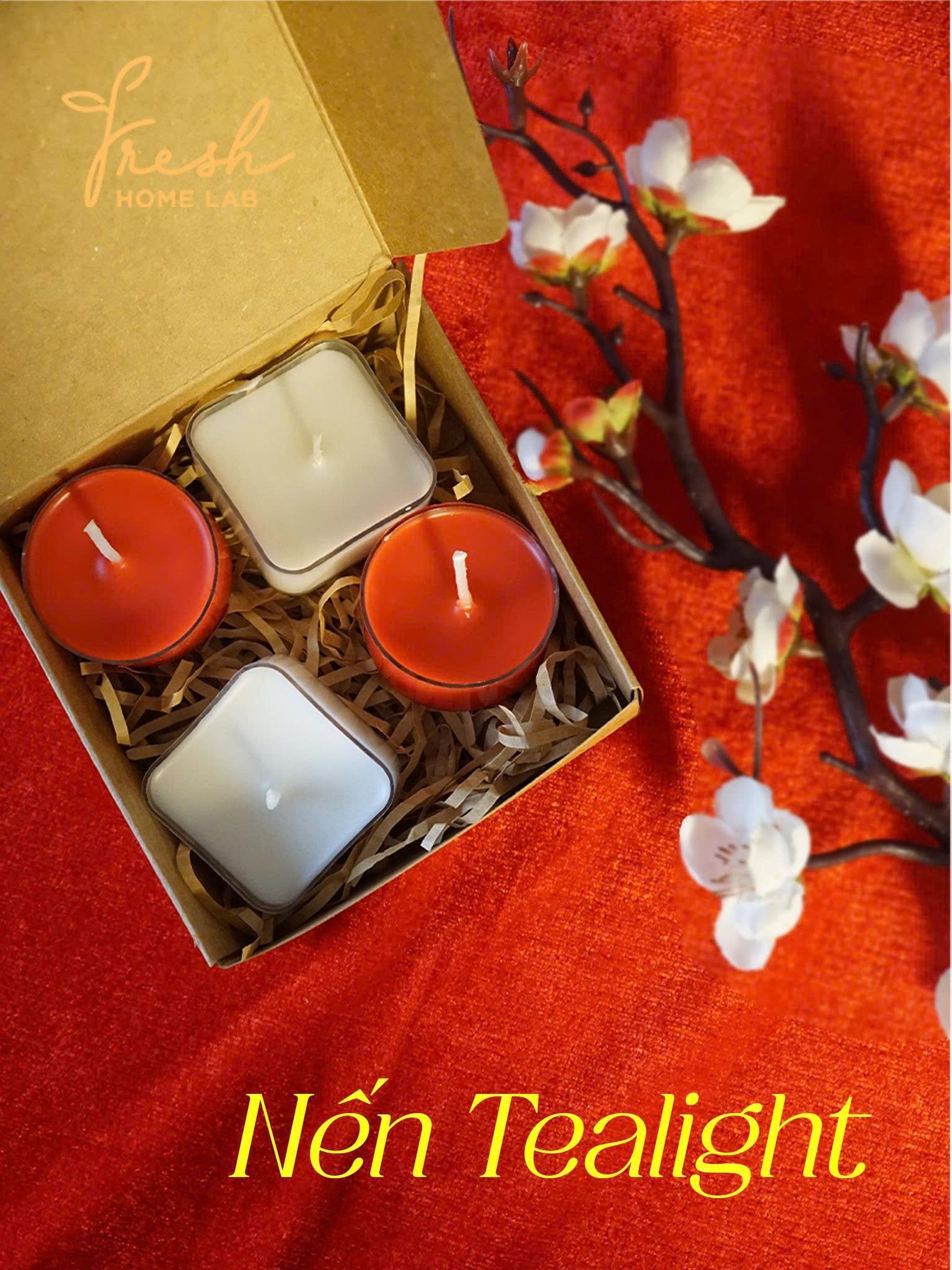  Nến Thơm Tealight Mùi Già & Xô Thơm Fresh Home Lab - Tinh Dầu Tự Nhiên Giảm Stress, Thư Giãn 