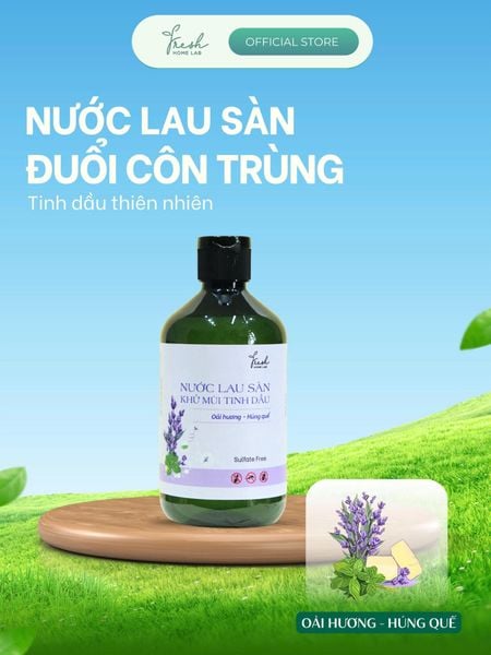  Nước Lau Sàn Nhà Tinh Dầu Oải Hương - Húng Quế Hữu Cơ An Toàn Cho Sức Khỏe Cả Gia Đình 