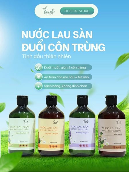  Nước Lau Sàn Nhà Tinh Dầu Oải Hương - Húng Quế Hữu Cơ An Toàn Cho Sức Khỏe Cả Gia Đình 