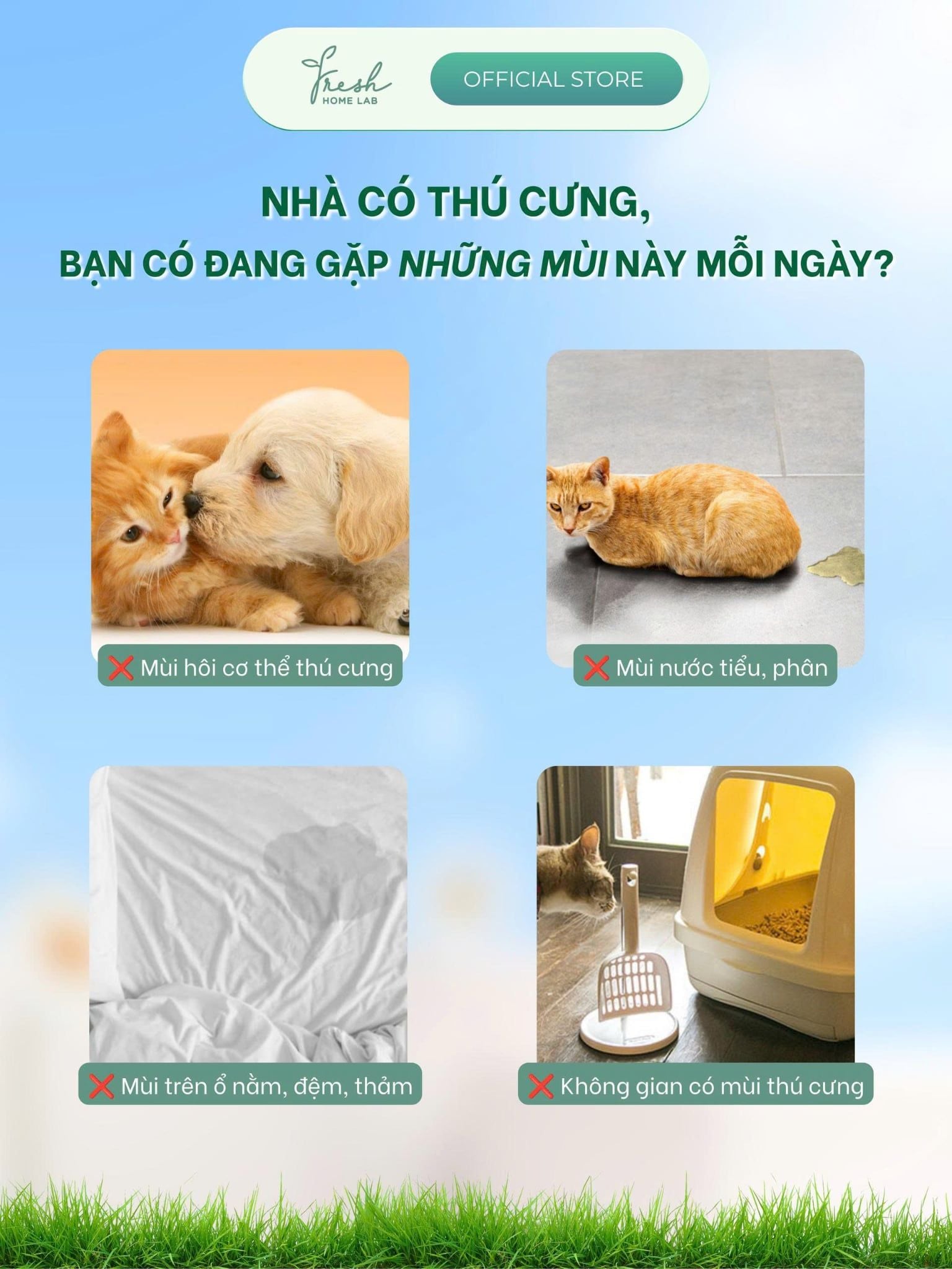  XỊT LAU KHỬ MÙI KHÔNG GIAN THÚ CƯNG FRESH HOME LAB 
