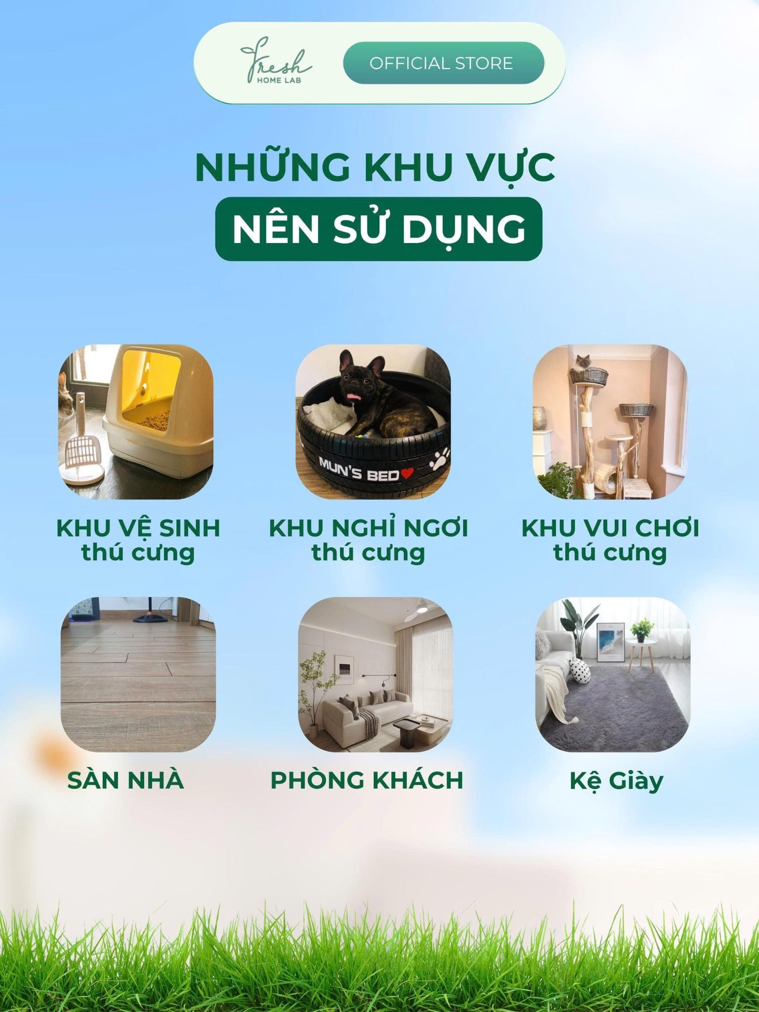  XỊT LAU KHỬ MÙI KHÔNG GIAN THÚ CƯNG FRESH HOME LAB 