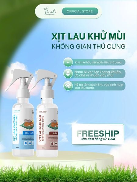  XỊT LAU KHỬ MÙI KHÔNG GIAN THÚ CƯNG FRESH HOME LAB 