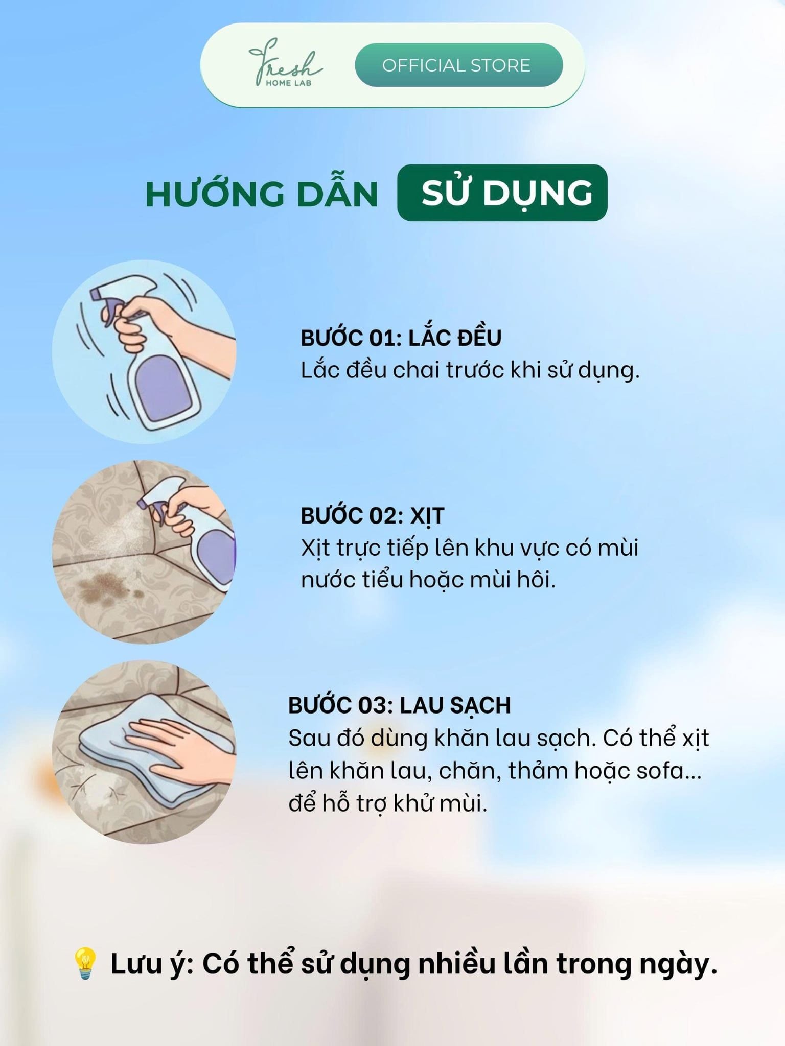  XỊT LAU KHỬ MÙI KHÔNG GIAN THÚ CƯNG FRESH HOME LAB 