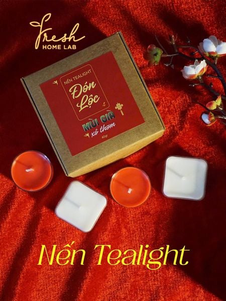  Nến Thơm Tealight Mùi Già & Xô Thơm Fresh Home Lab - Tinh Dầu Tự Nhiên Giảm Stress, Thư Giãn 