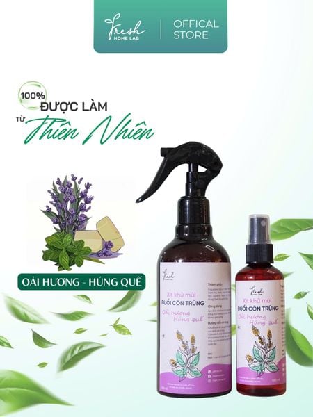  Bình Xịt Phòng Tinh Dầu Oải Hương Húng Quế, đuổi muỗi và côn trùng, khử mùi thơm phòng thiên nhiên 