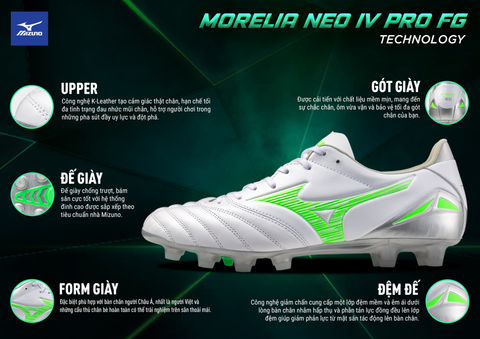  Mizuno Morelia Neo IV Pro Frontier Pack đế AS FG - Giày Bóng Đá Chính Hãng 