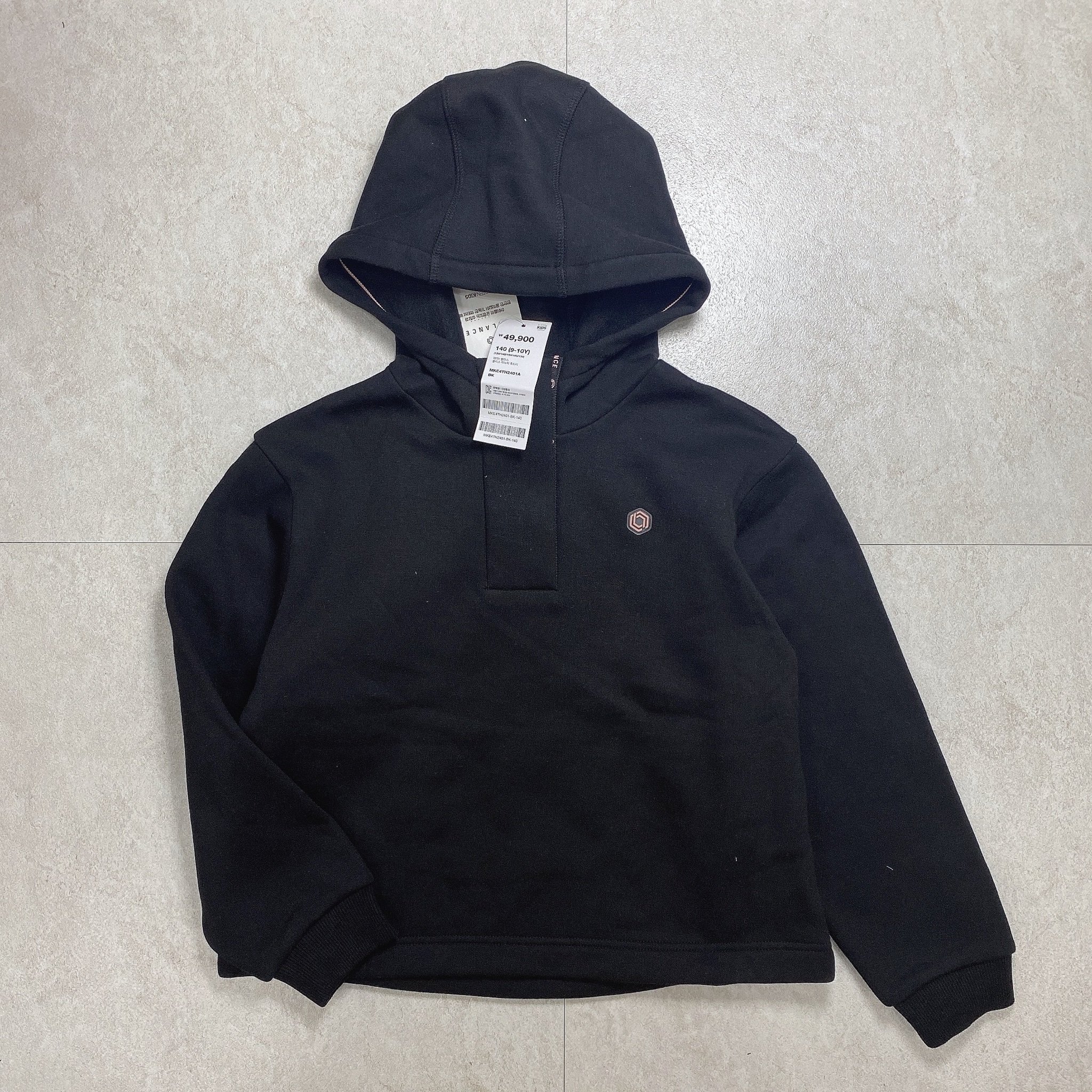 Áo nỉ hoodie Topten kéo khóa cổ 2 màu ghi / đen Bé Gái size 130 - 170