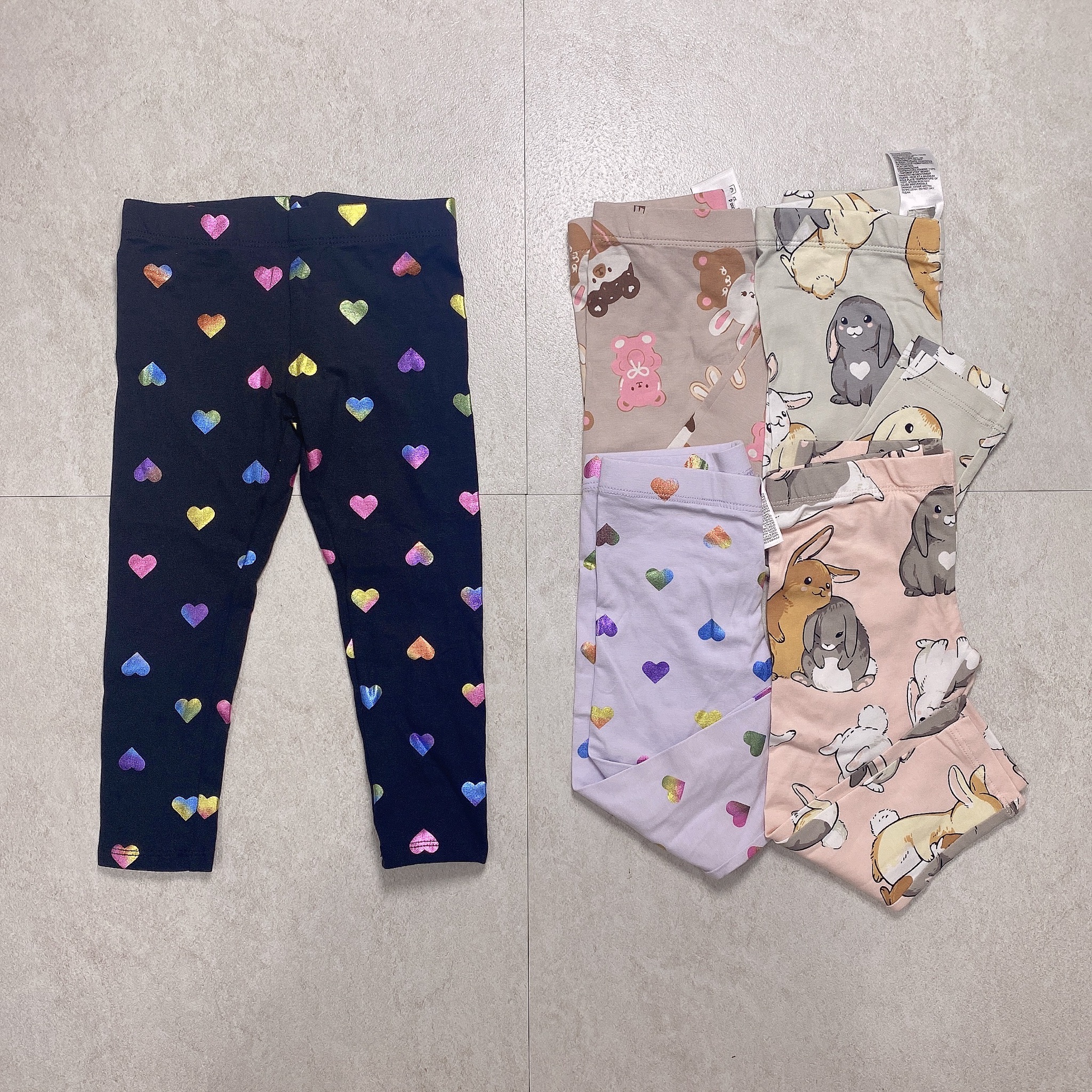 Quần legging cotton GGJJ nhiều hoạ tiết cho bé gái size 12m - 8y