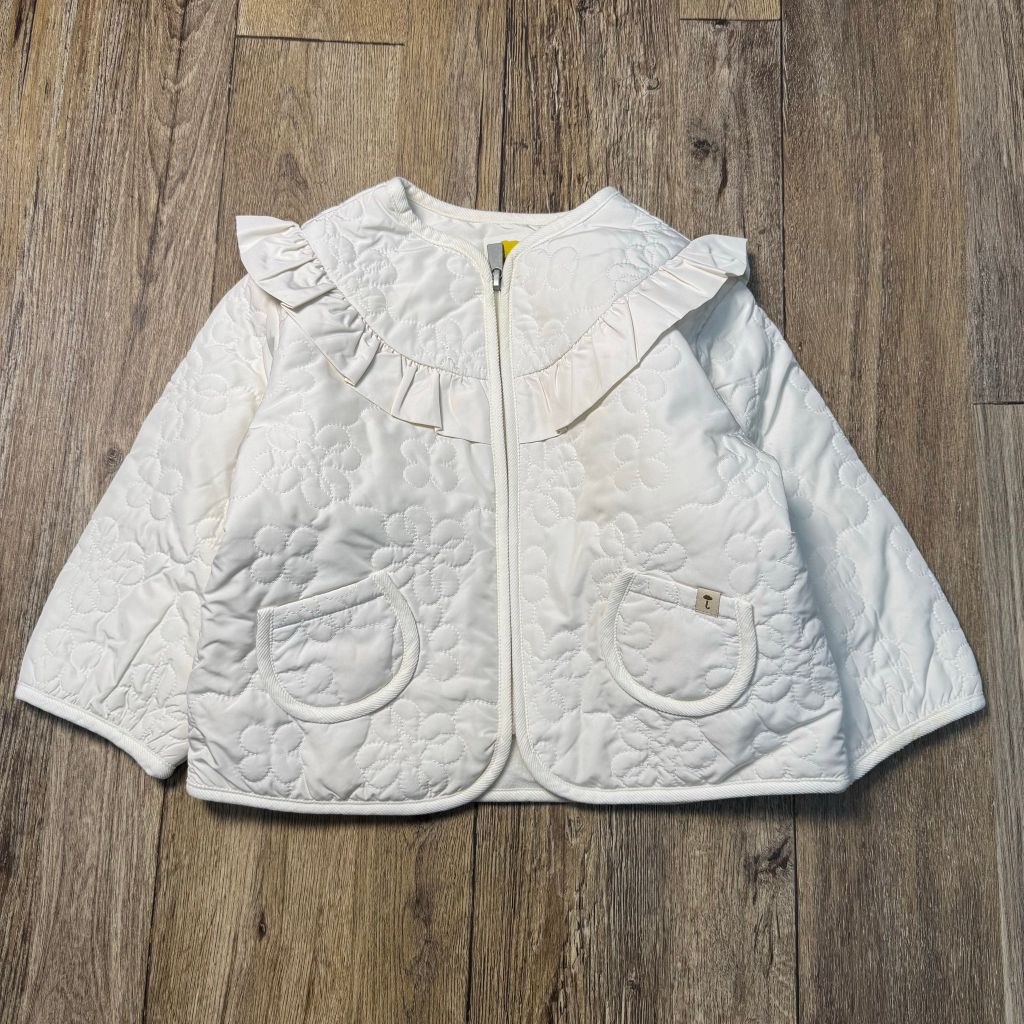 Áo khoác chần bông Moimoln lót nỉ mịn màu trắng cho bé size 80-120