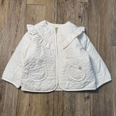 Áo khoác chần bông Moimoln lót nỉ mịn màu trắng cho bé size 80-120