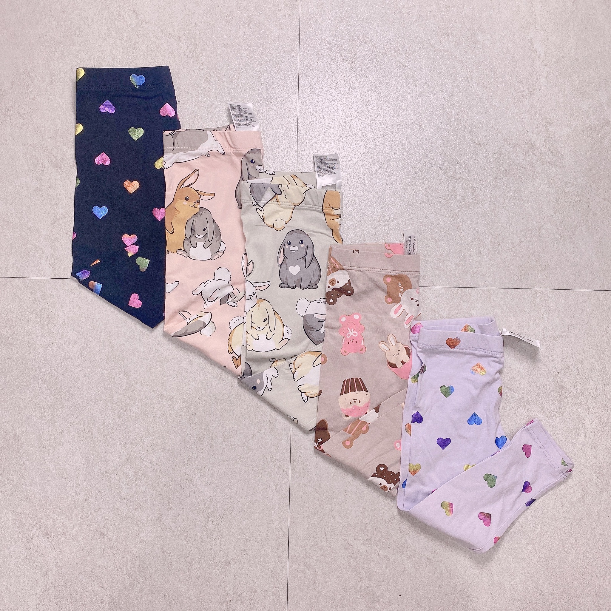 Quần legging cotton GGJJ nhiều hoạ tiết cho bé gái size 12m - 8y