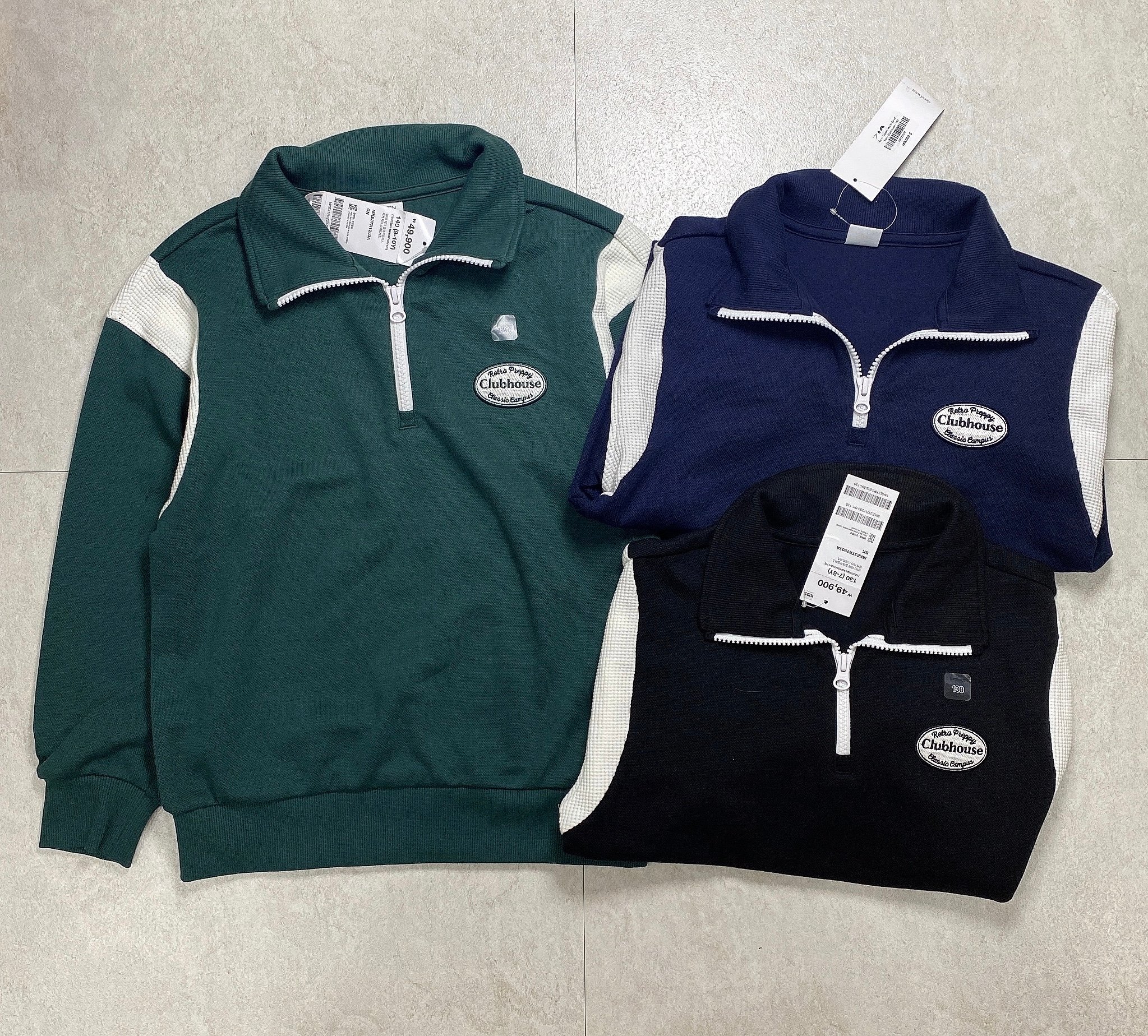 Áo nỉ Topten kéo khóa cổ 3 màu Clubhouse size 130 - 170