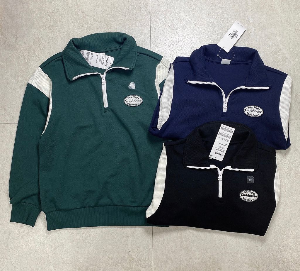 Áo nỉ Topten kéo khóa cổ 3 màu Clubhouse size 130 - 170