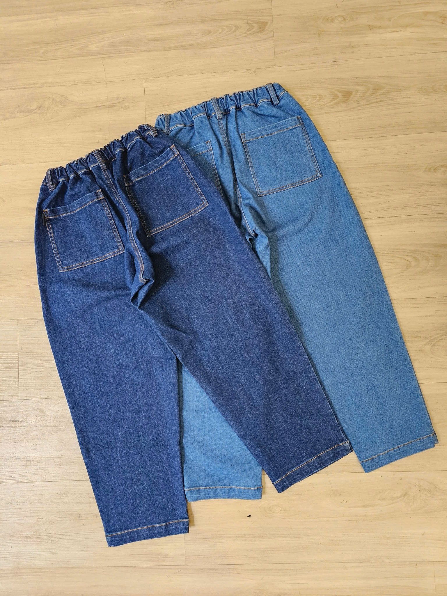 Quần jean dáng baggy BeeMon 2 màu xanh đậm / nhạt size 120 - 160