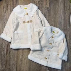Áo khoác da lộn Moimoln dư xịn màu kem cho bé size 90-120