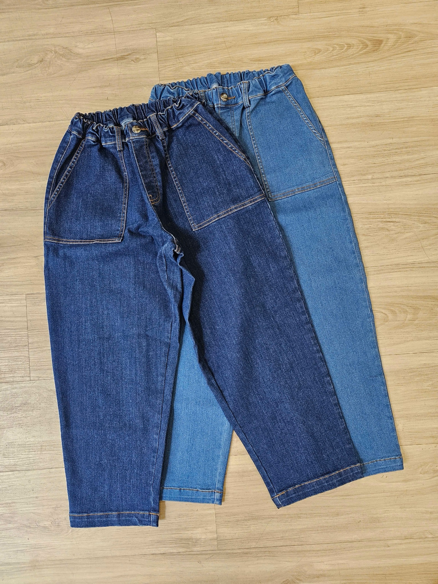 Quần jean dáng baggy BeeMon 2 màu xanh đậm / nhạt size 120 - 160