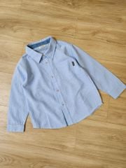 Áo sơ mi thô Toto Heros kẻ sọc xanh trắng size 100 - 150