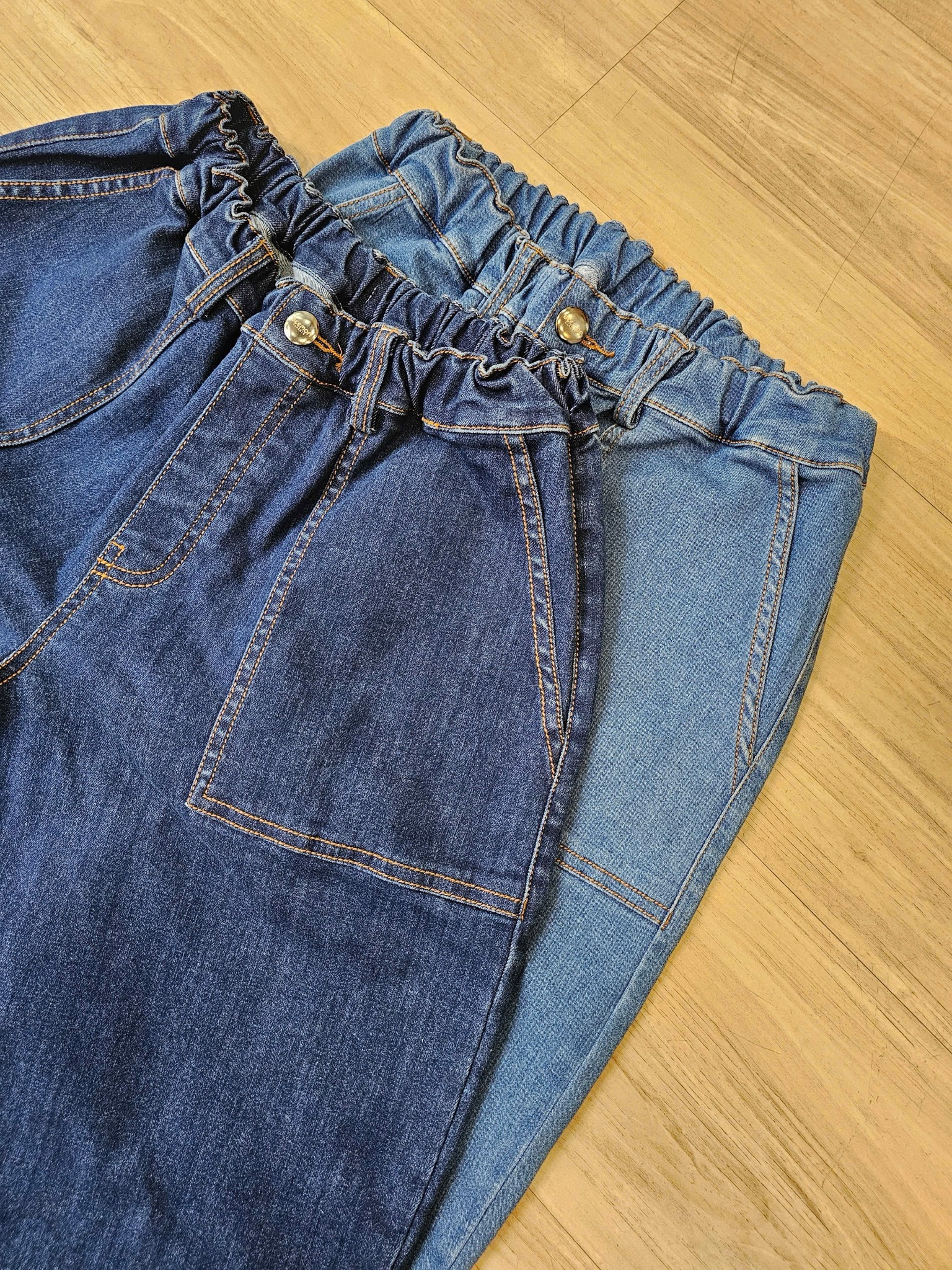 Quần jean dáng baggy BeeMon 2 màu xanh đậm / nhạt size 120 - 160