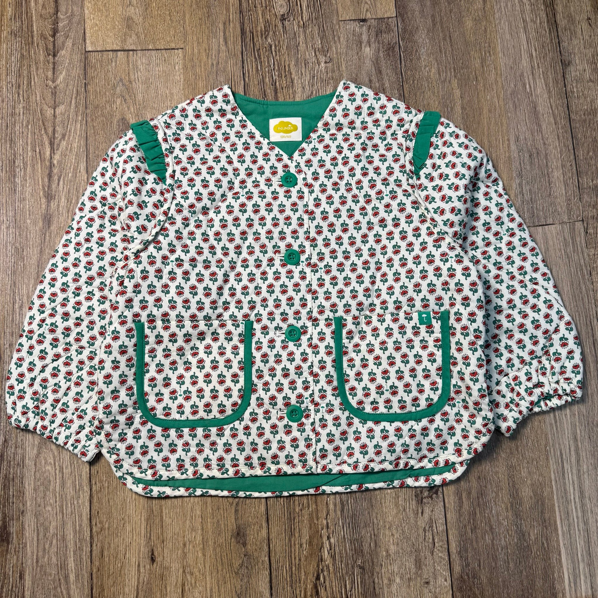Áo khoác chần bông Moimoln xuất Hàn hoa xanh cho bé size 90-120