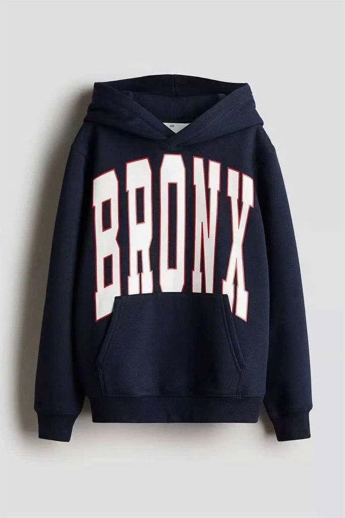 Áo hoodie Hm nỉ bông màu navy Bronx dư xịn cho bé size 8-14y