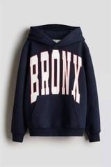 Áo hoodie Hm nỉ bông màu navy Bronx dư xịn cho bé size 8-14y
