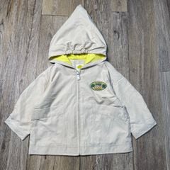 Áo khoác gió 2 lớp Moimoln lót cotton màu be thêu khỉ cho bé size 90-120