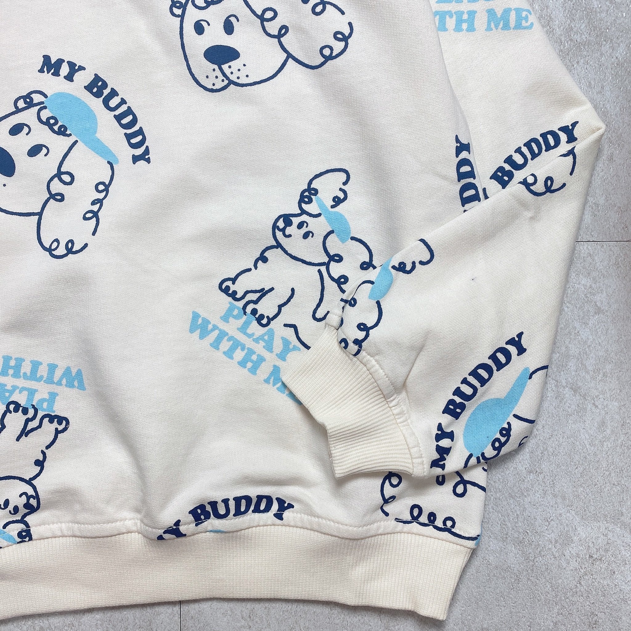 Áo nỉ da cá Toto Heros màu trắng hình cún My Buddy cho bé size 110- 140