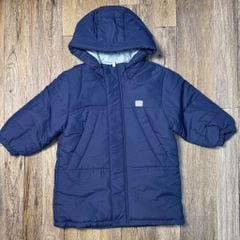 Áo khoác bông Parka Moimoln lót lông màu navy dáng dài cho bé size 90-130