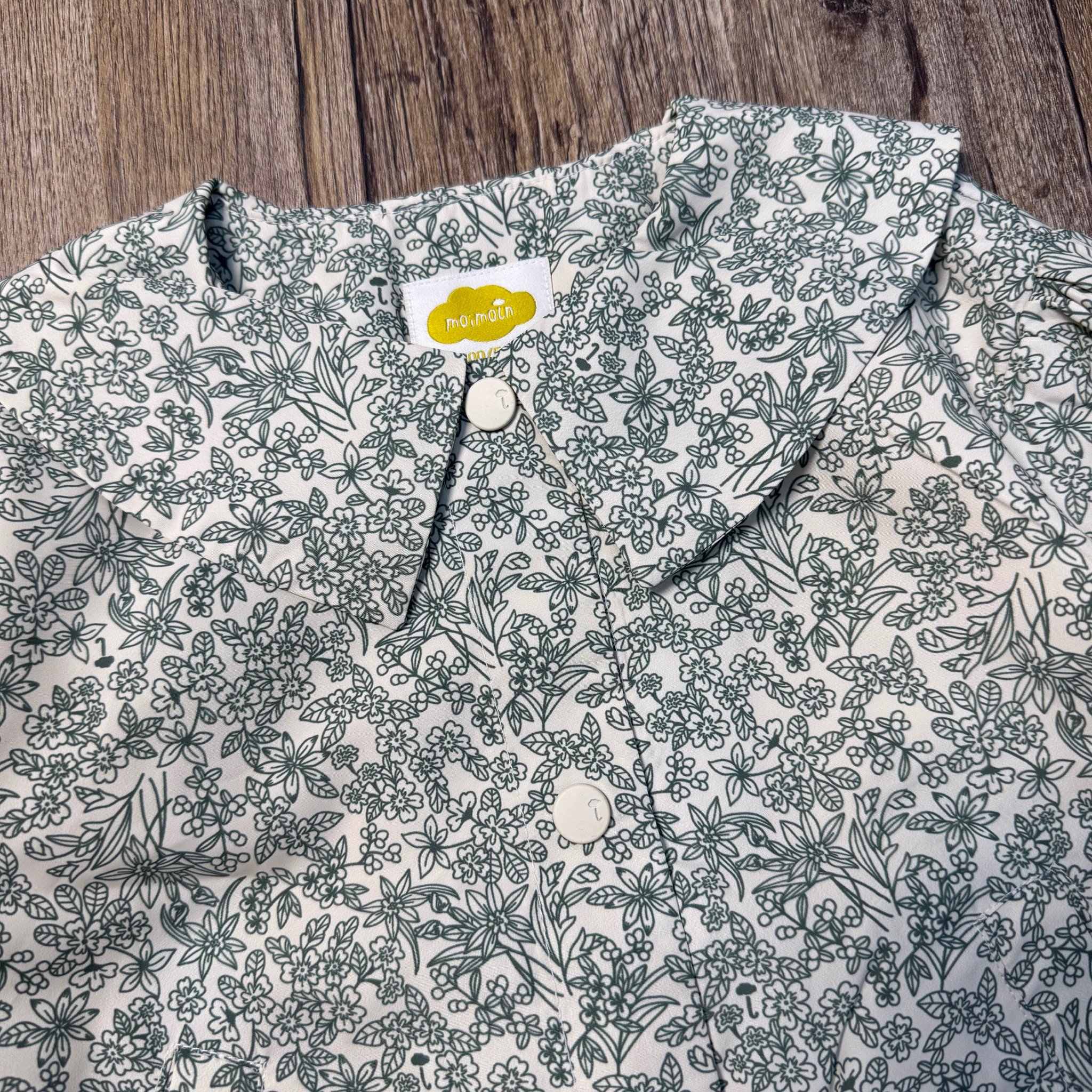 Áo khoác gió 2 lớp Moimoln lót cotton hoa nhí xanh bé gái size 90-120