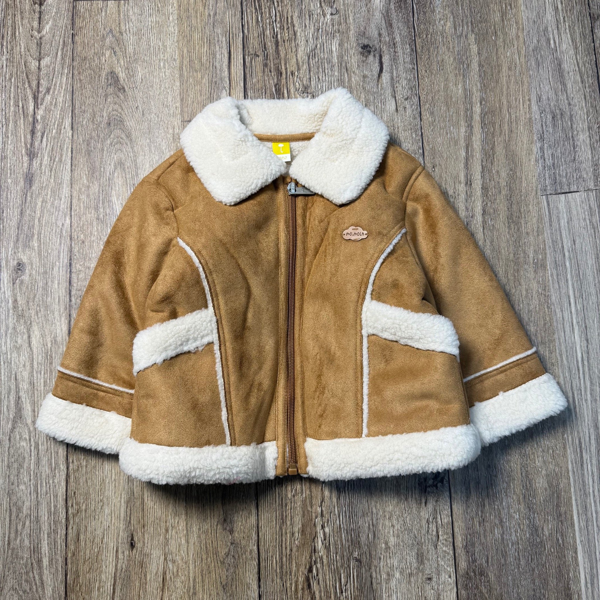 Áo khoác da lộn Moimoln xuất Hàn màu nâu cho bé size 90-120