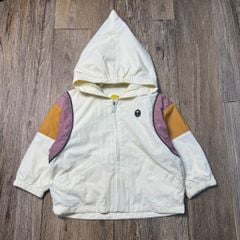 Áo khoác gió 2 lớp Moimoln lót cotton màu kem phối tím nâu cho bé size 90-110