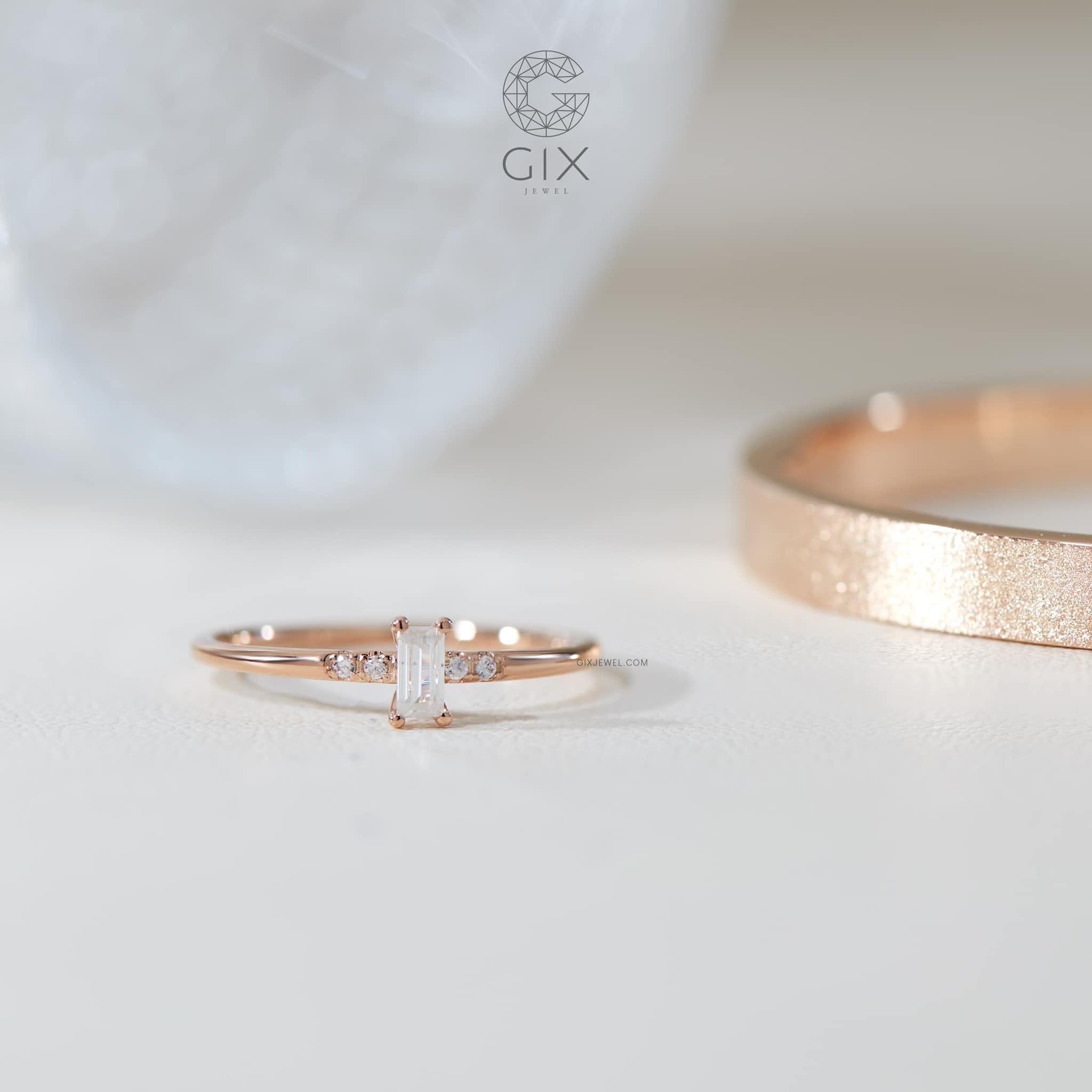  Nhẫn đính hôn vàng 18k Emerald Kiss | Gix Jewel 